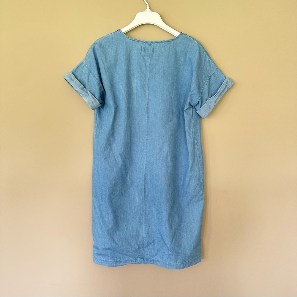 Boho Tunic Dress Embroidered Denim Hippie Blue Old Navy Women’s M Casual Comfy - Picture 6 of 8